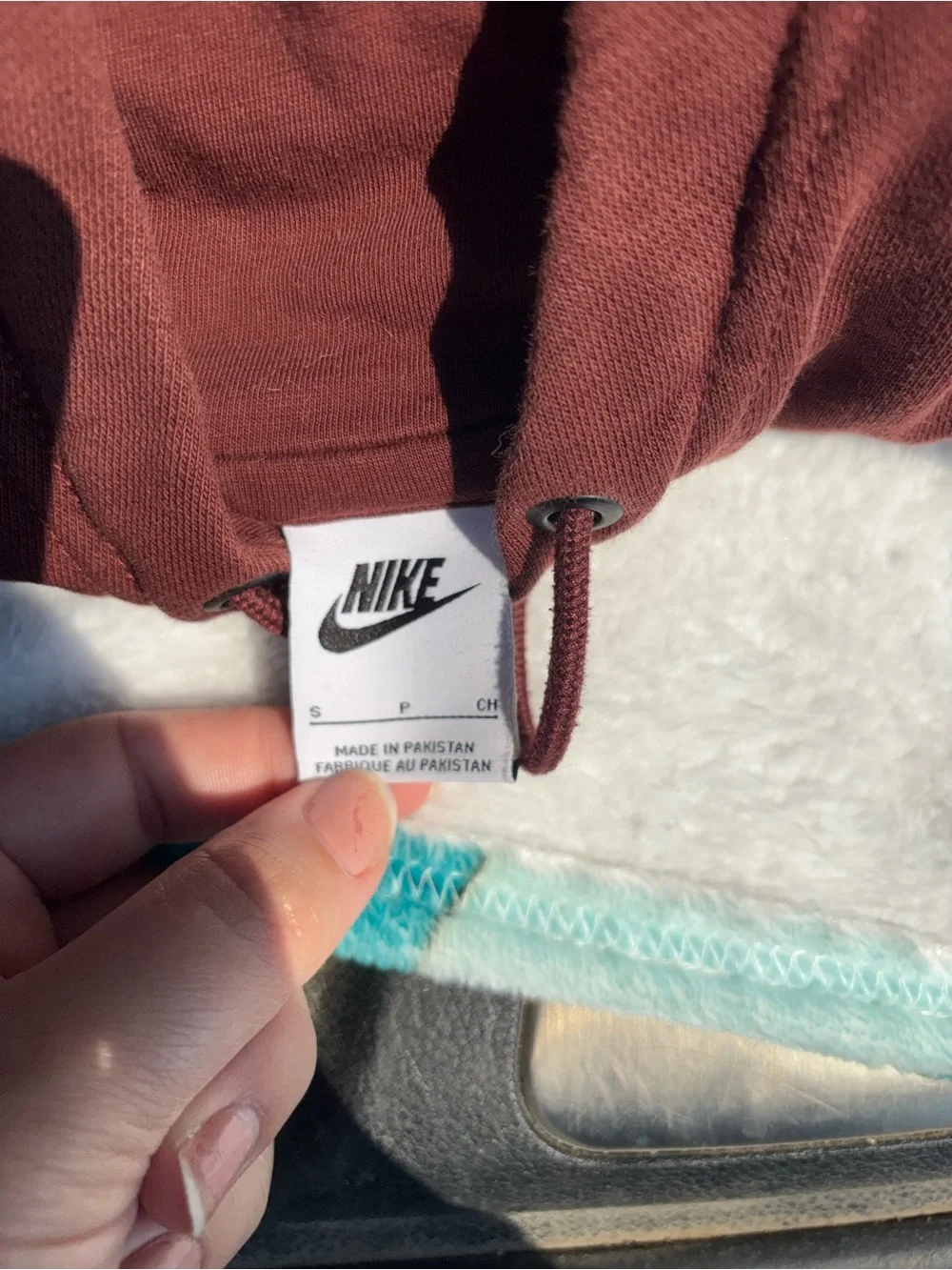 Nike brown Hoodie with White Swoosh